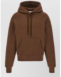 Ami Paris - Cotton-Blend Logo-Embroidered Hoodie - Lyst