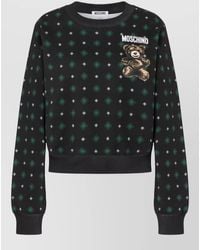 Moschino - Organic Cotton Cropped Teddy Bear Sweatshirt - Lyst