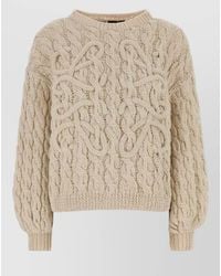 Loewe - Cotton Blend Oversized Sweater Cable Knit - Lyst