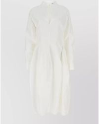 Bottega Veneta - Deep V-Neck Midi Dress - Lyst