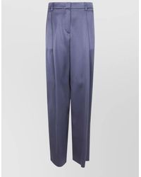 Giorgio Armani - Silk Satin Wide-Leg Tailored Trousers - Lyst
