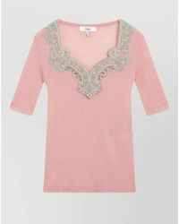 Chloé - Fine-Knit Wool T-Shirt - Lyst