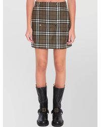Burberry - Check-Pattern Mini Skirt - Lyst