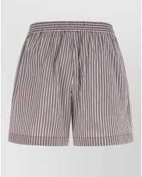 Brunello Cucinelli - Lounge Shorts Button Detail Striped Pattern - Lyst