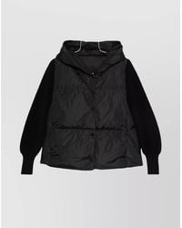 Canada Goose - Short Down Jacket With Hood And Knit Sleeves - Lyst