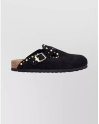 Birkenstock - Suede Leather Studded Mules - Lyst
