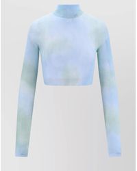 Off-White c/o Virgil Abloh - Tie-Dye Turtleneck Long-Sleeve Cropped Top - Lyst