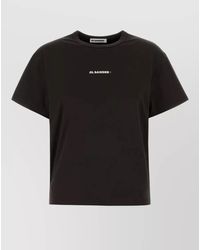 Jil Sander - Stretch Polyester Crew Neck Short Sleeve T Shirt - Lyst