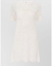 Chloé - Cotton Knit Short-Sleeve Mini Dress - Lyst