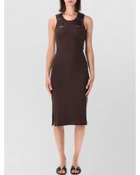 Loewe - Sleeveless Ribbed Dress Buckle Detail Slit - Lyst