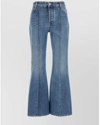 Bottega Veneta - Flared Leg Denim Jeans With Contrast Stitching - Lyst