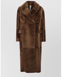 FURLING BY GIANI - Long Faux Fur Coat Notch Lapels - Lyst