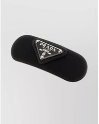 Prada - Rectangular Fabric Hair Accessory Clip - Lyst