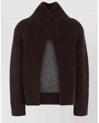 Ganni - Wool Blend Sweater High Neck Ribbed - Lyst