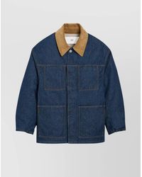 Ami Paris - Denim Padded Shirt Jacket - Lyst