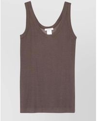 Lemaire - Silk Ribbed Sleeveless Tank Top - Lyst