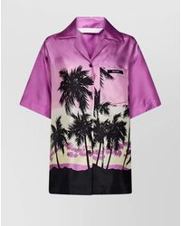 Palm Angels - Silk Printed Short-Sleeve Bowling Shirt - Lyst
