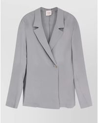 Alysi - Silk Blazer Long Sleeves Notched Lapel - Lyst