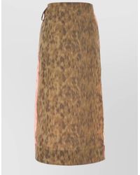 Ganni - Printed Organza Wrap Skirt - Lyst