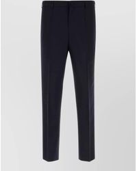 Prada - Wool Tailored Trousers Belt Loops Pockets - Lyst