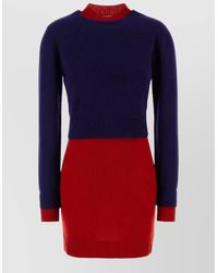 Jil Sander - Wool Blend Dress Long Sleeve Mini - Lyst