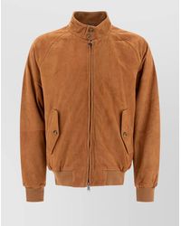 Baracuta - Leather Ribbed Bomber Jacket - Lyst