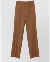Max Mara - Wool Pleated Straight-Leg Tailored Trousers - Lyst