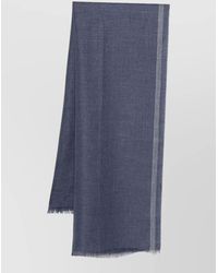 Brunello Cucinelli - Linen Scarf Contrasting Stripe Fringed Edges - Lyst