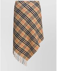 Burberry - Wool And Cashmere Check Cape Scarf - Lyst