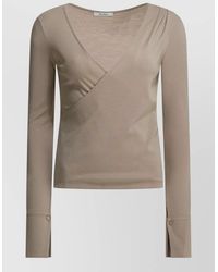 Max Mara - Virgin Wool Sweater Draped V Neck Design - Lyst