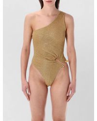 Oséree - Metallic One-Shoulder Asymmetric Stone-Embellished Swimsuit - Lyst