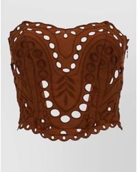Charo Ruiz - Kai Strapless Top Cutout Smocked Design - Lyst