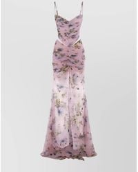 Blumarine - Floral Cut-Out Dress Spaghetti Straps - Lyst
