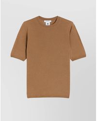 Max Mara - Crew Neck Wool Sweater With Short Sleeves - Lyst