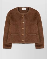 Celine - Knitwear Long Sleeves Textured Front Pockets - Lyst