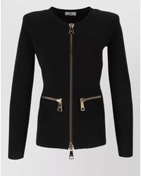 Elisabetta Franchi - Knitted Cardigan With Zip - Lyst