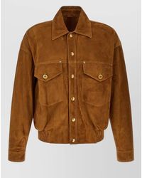 Versace - Leather Suede Blouson Jacket - Lyst