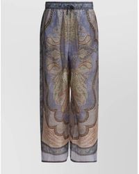 Zimmermann - Silk Printed Mid-Rise Wide-Leg Relaxed Trousers - Lyst