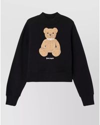 Palm Angels - Bear Motif Knit Crew Neck Sweatshirt - Lyst