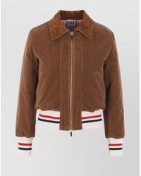 Thom Browne - Cropped Flight Jacket Corduroy Texture - Lyst