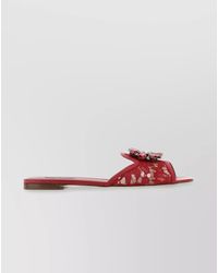 Dolce & Gabbana - Crystal-Embellished Lace Slides - Lyst