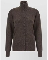 Lemaire - Wool Funnel Neck Buttoned Cardigan - Lyst