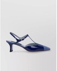 CAREL PARIS - Glossy Pointed Slingback T-Bar Sandals - Lyst