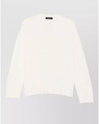Fabiana Filippi - Long Sleeve V Neck Silk Blend Top - Lyst
