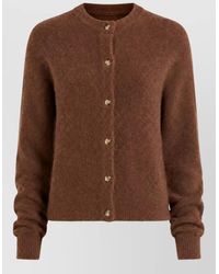 Marella - Wool Brushed Crew Neck Long-Sleeve Jacket - Lyst