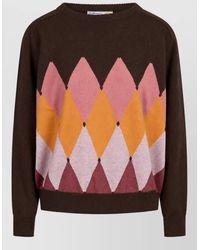 Ballantyne - Cashmere Argyle Crew-Neck Sweater - Lyst