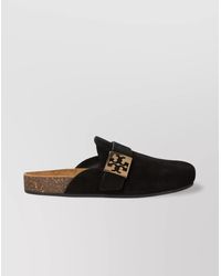 Tory Burch - Soft Round Toe Suede Loafers With Cork Sole - Lyst