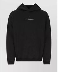 Maison Margiela - Cotton Oversized Logo-Print Hooded Sweatshirt - Lyst