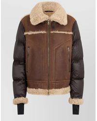 Moncler - Shearling Collar Nappa Padded Jacket Argens - Lyst