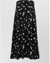 Alysi - Floral Pattern High Waist Pleated Maxi Skirt - Lyst